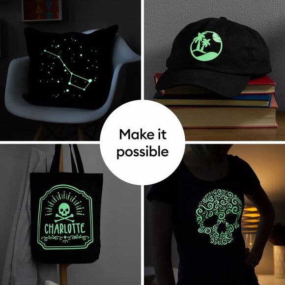 Cricut Glow in the Dark 12"X24" Iron-on Vinyl White - Picture 12 of 15